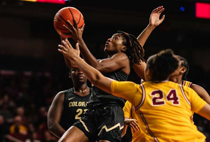 Jaylyn Sherrod drive to hoop vs. USC